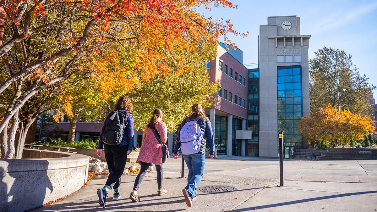 Students walking on campus